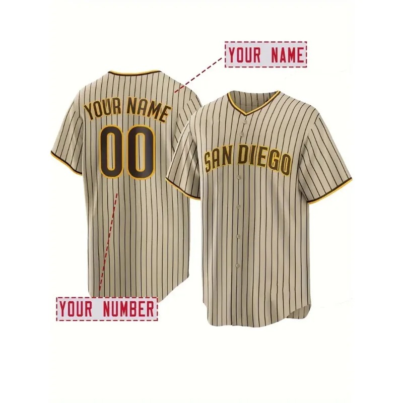 Sports Equipment Jersey - Maglia da baseball ricamata da uomo