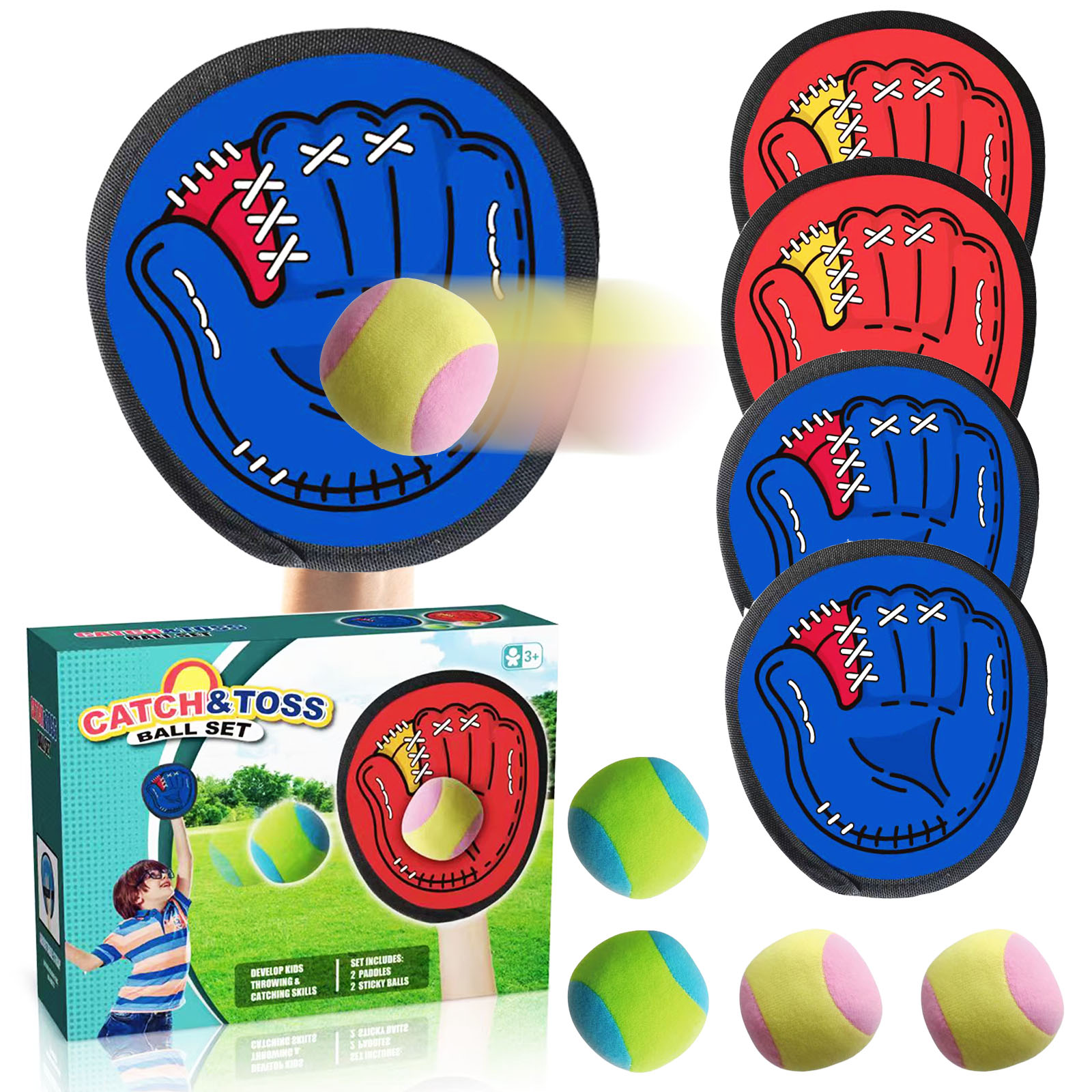 Sports Equipment For Kids - 4Set Bambini Ventosa Palla appiccicosa Giocattolo